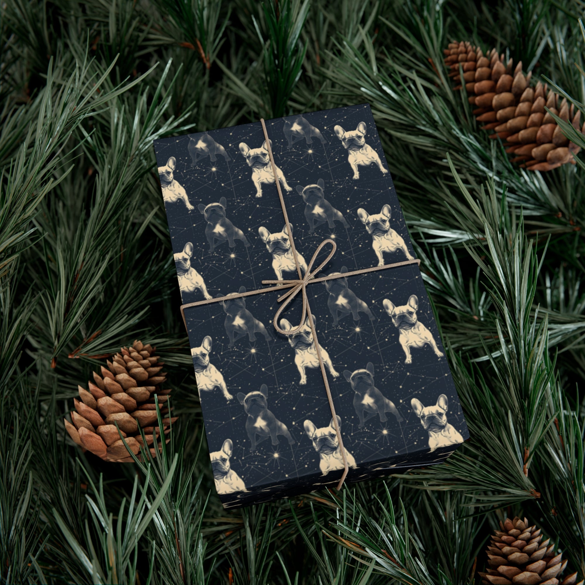 Frenchie Celestial Soar Gift Wrap Papers