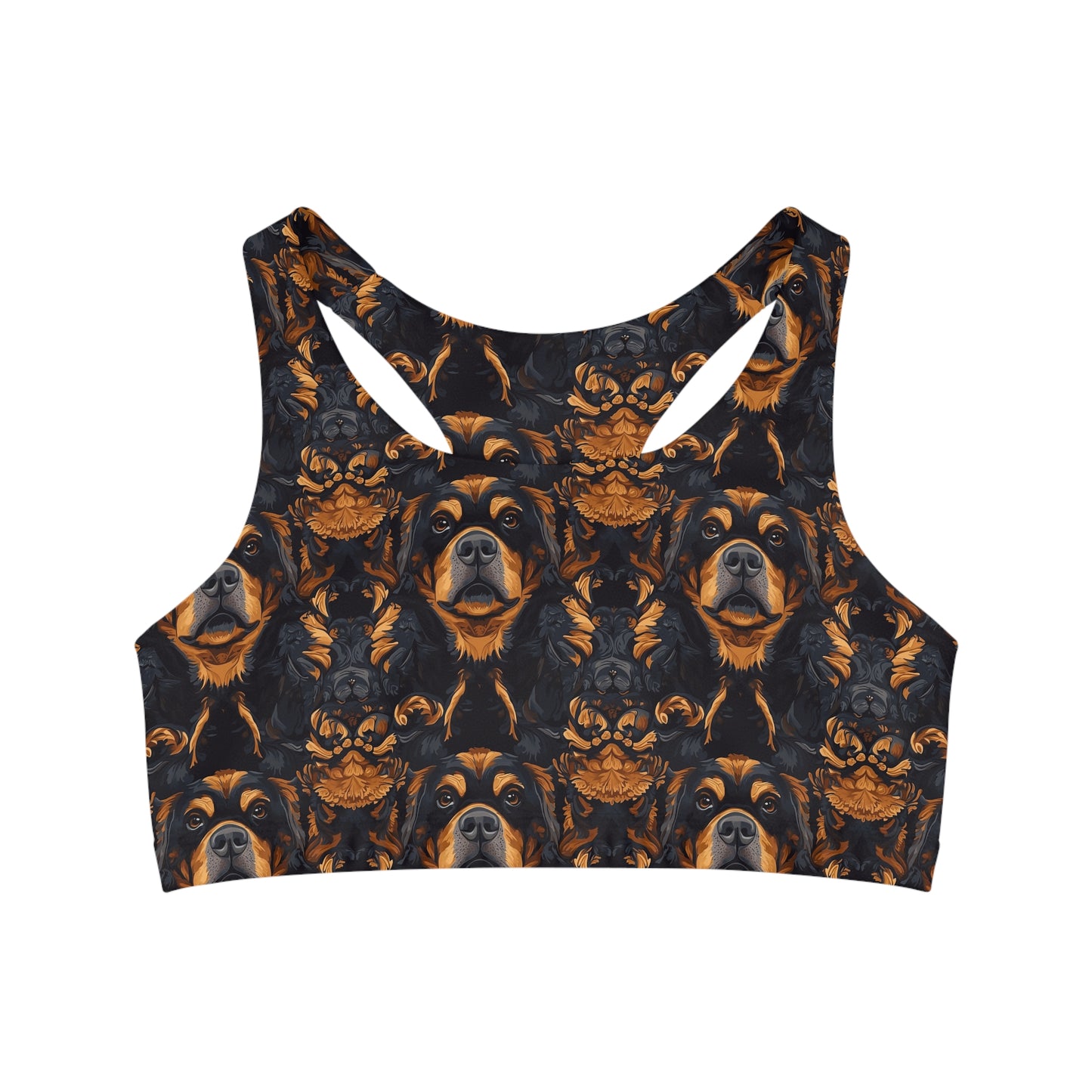 Modern Rottweiler Royalty Seamless Sports Bra