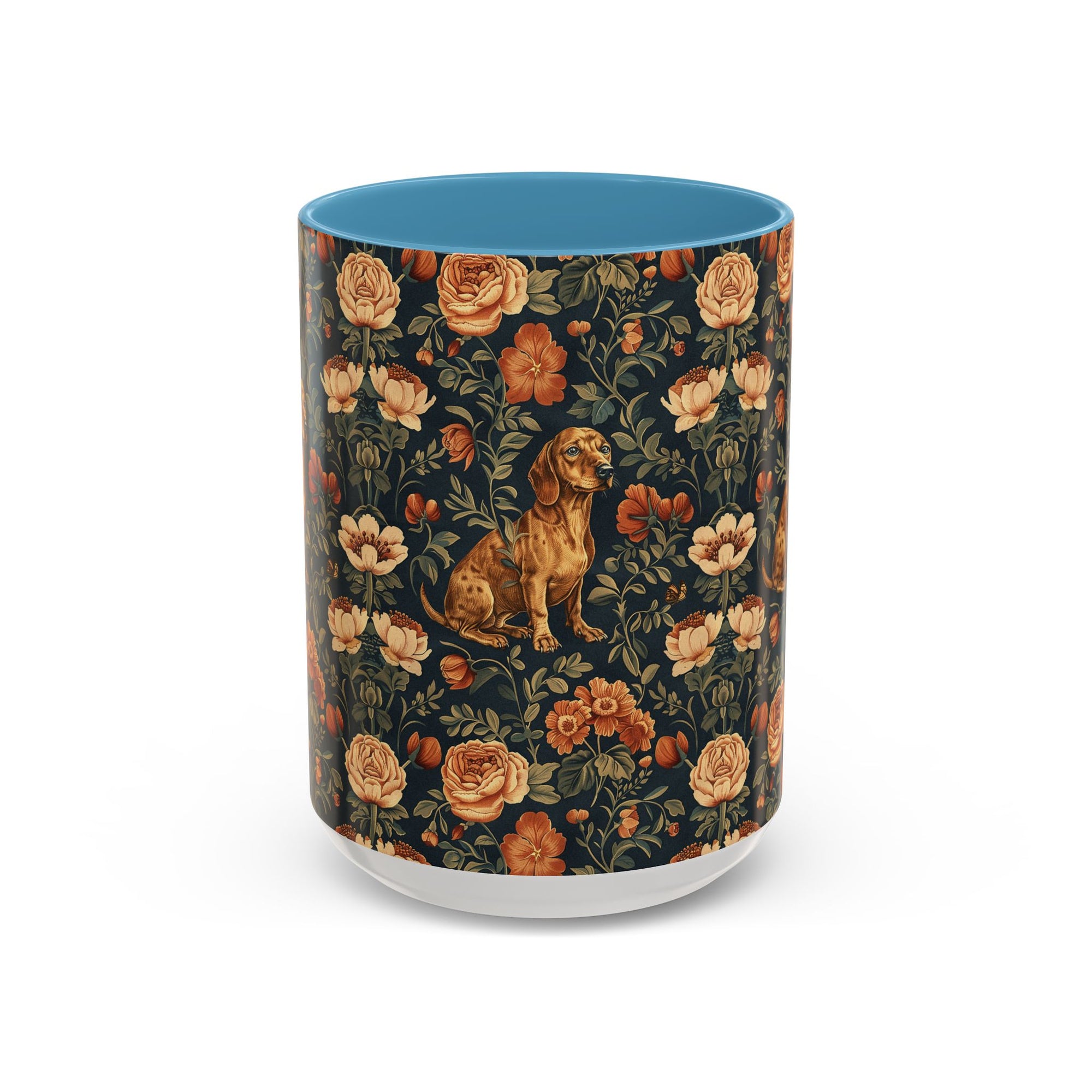 Dazzling Dachsund Blossoms &amp; Foliage Accent Coffee Mug