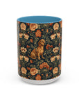 Dazzling Dachsund Blossoms & Foliage Accent Coffee Mug