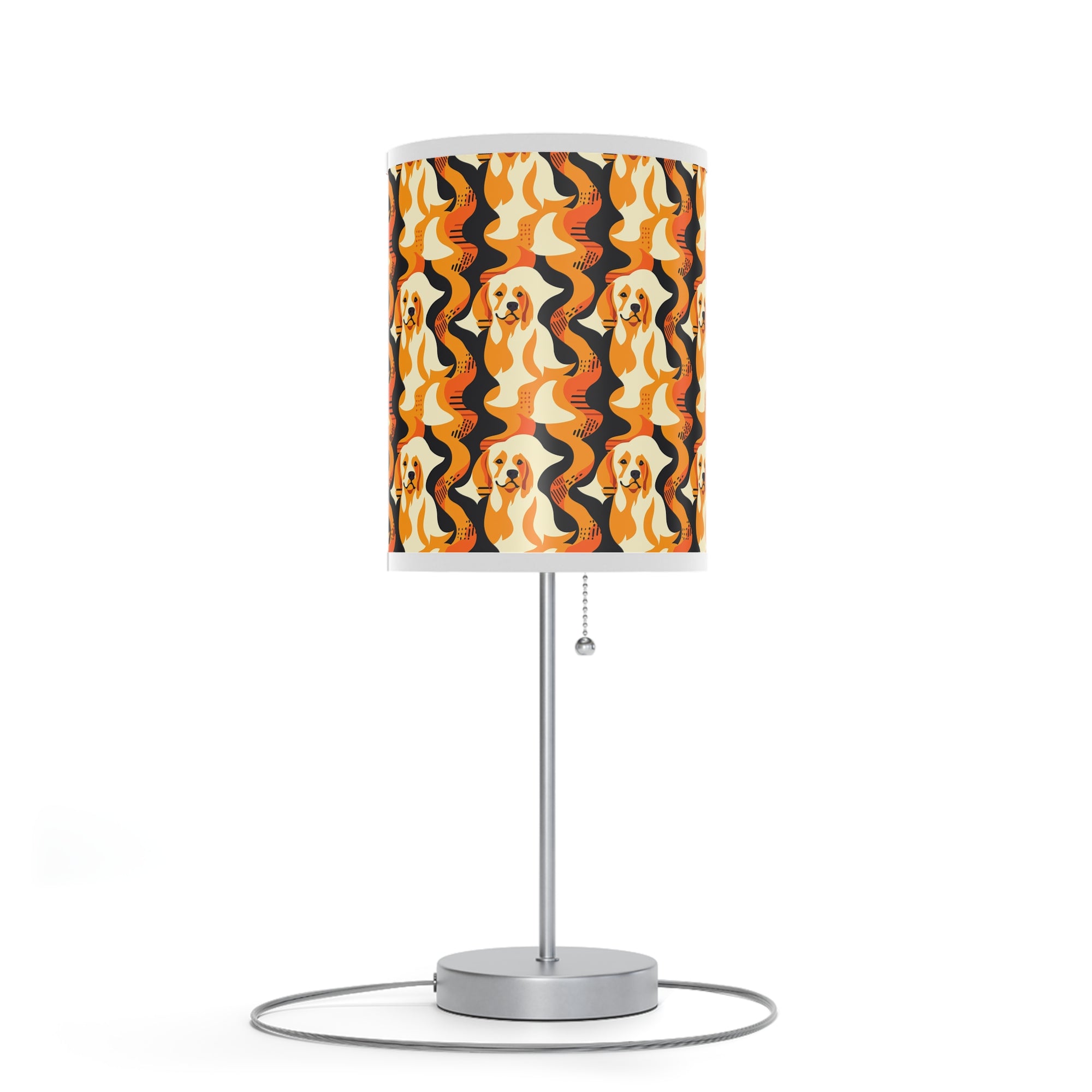 Golden Woof Abstract Glamour Lamp on a Stand