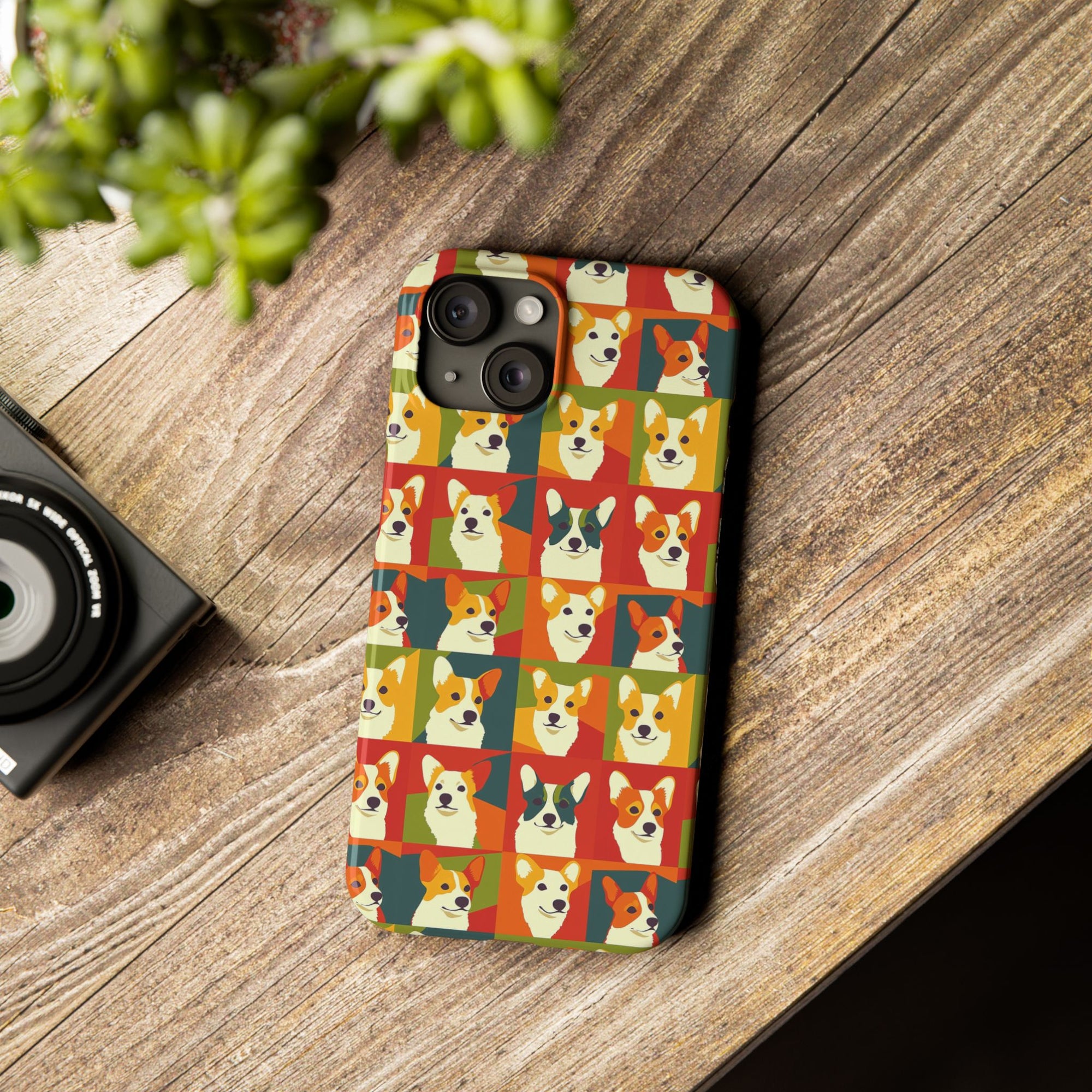 Corgi Chic Popart Pup Slim Phone Cases