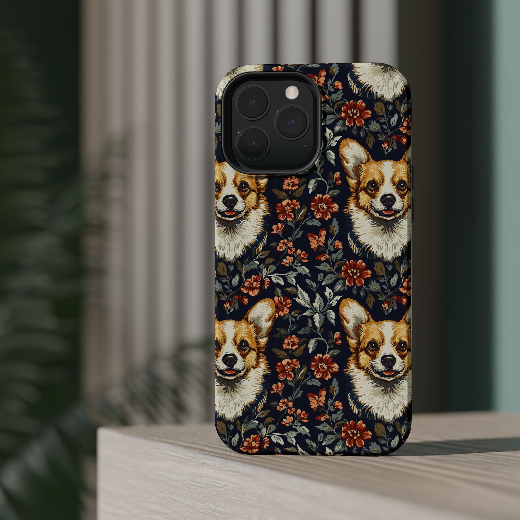 Floofy Corgi Blossom Blast Magnetic Tough Cases