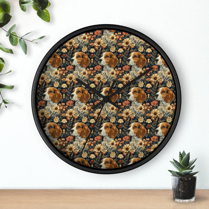 Beagle Blossoms Wall Clock