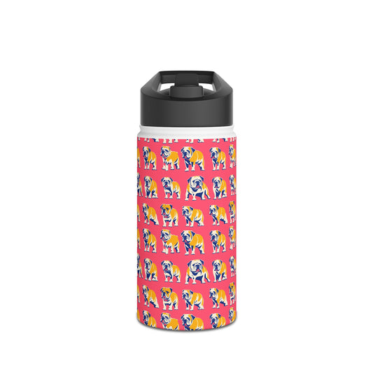 Bubblegum Glamour Bulldog Bouquet Stainless Steel Water Bottle