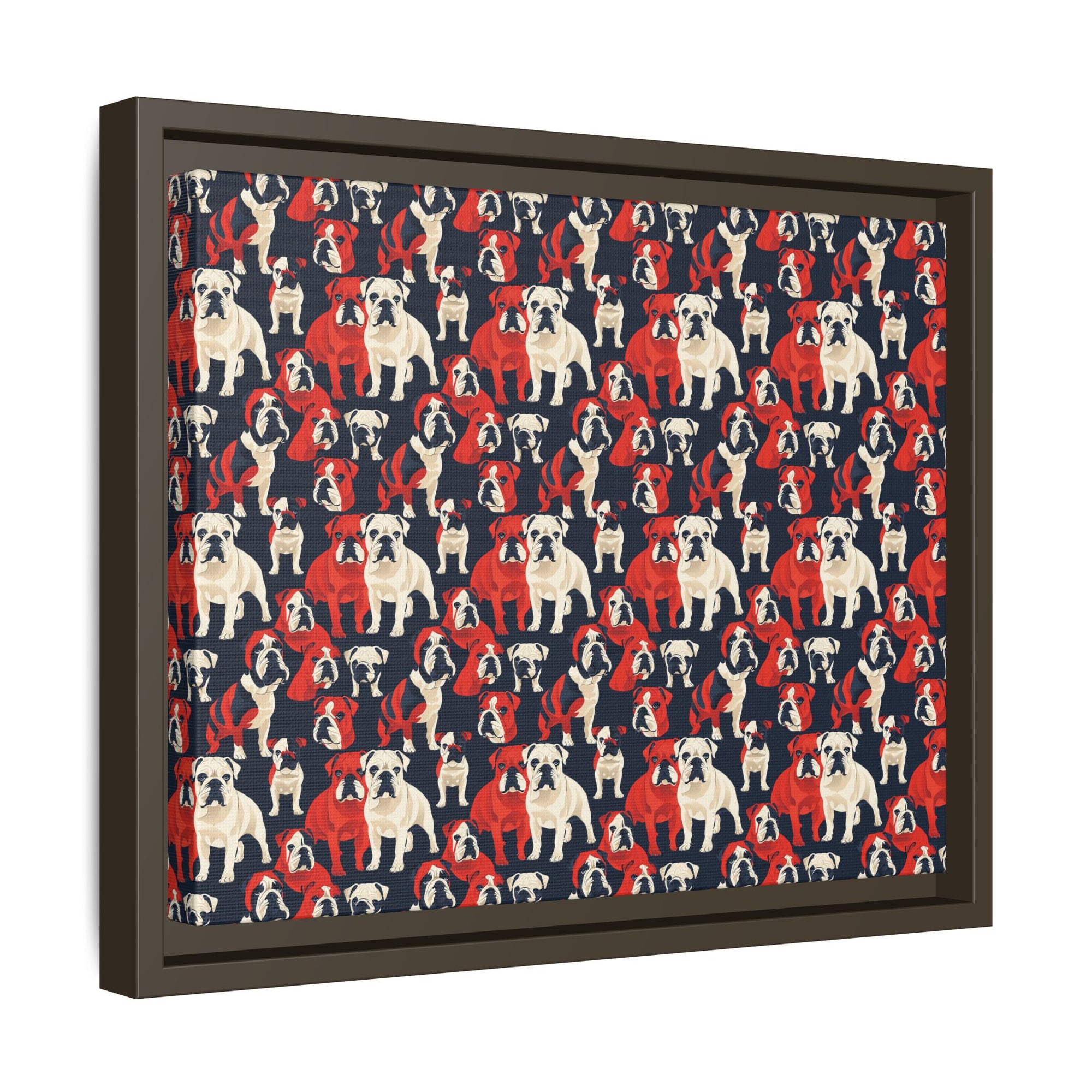 Bulldoggy Bliss Chomper Matte Canvas, Framed