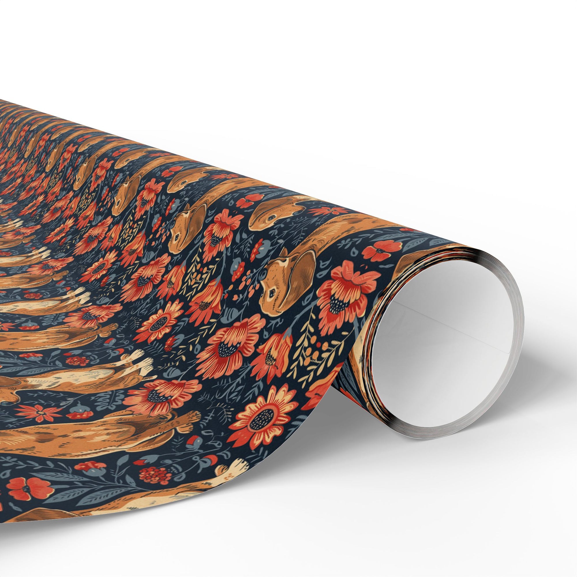 Floral Pawsome Dachsund Delight Wrapping Paper