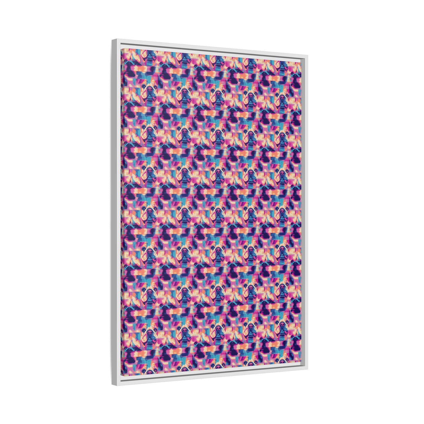 Dazzling Bulldog Chic Matte Canvas, Framed