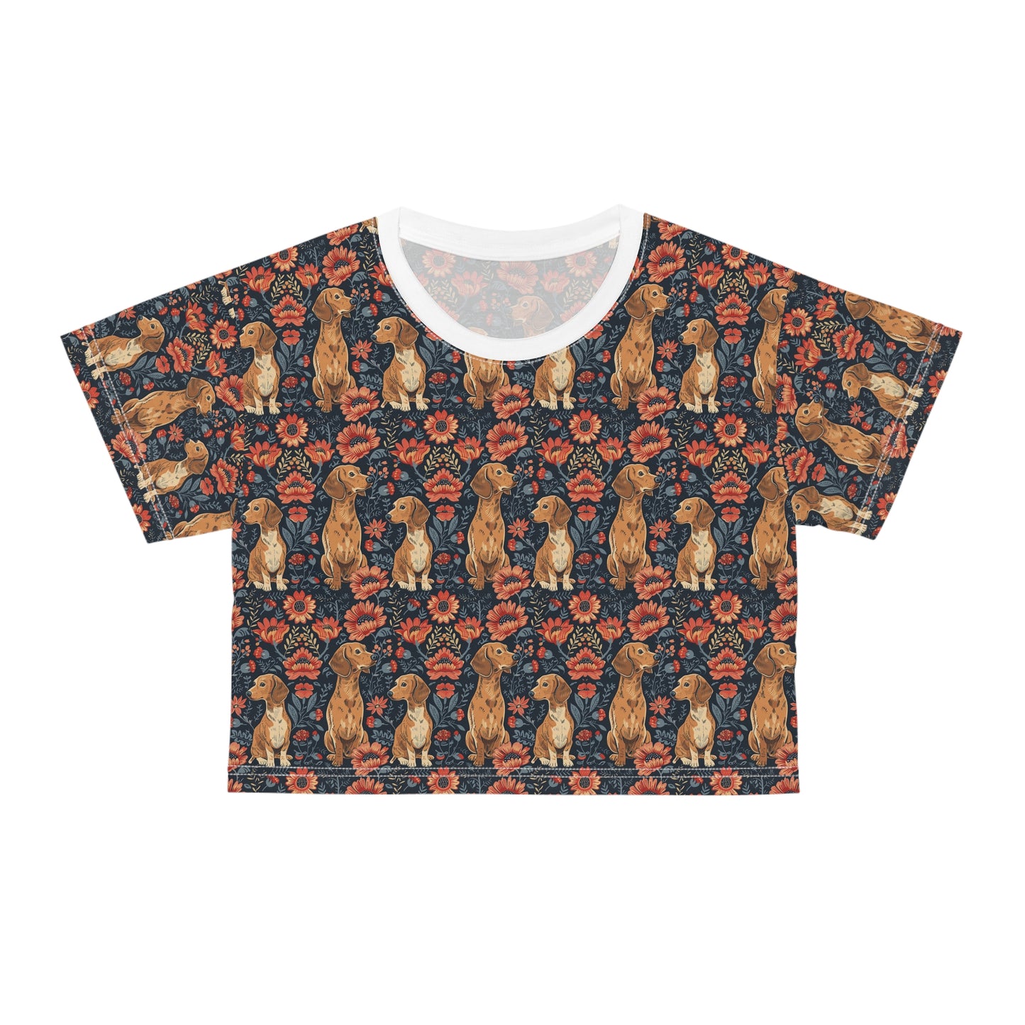 Floral Pawsome Dachsund Delight Crop Tee