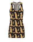 Golden Paws Floral Frenchie Women's Racerback Dress