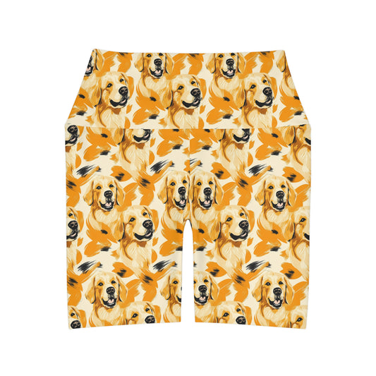 Golden Glitz 'n Glamour Woofwear High Waisted Yoga Shorts