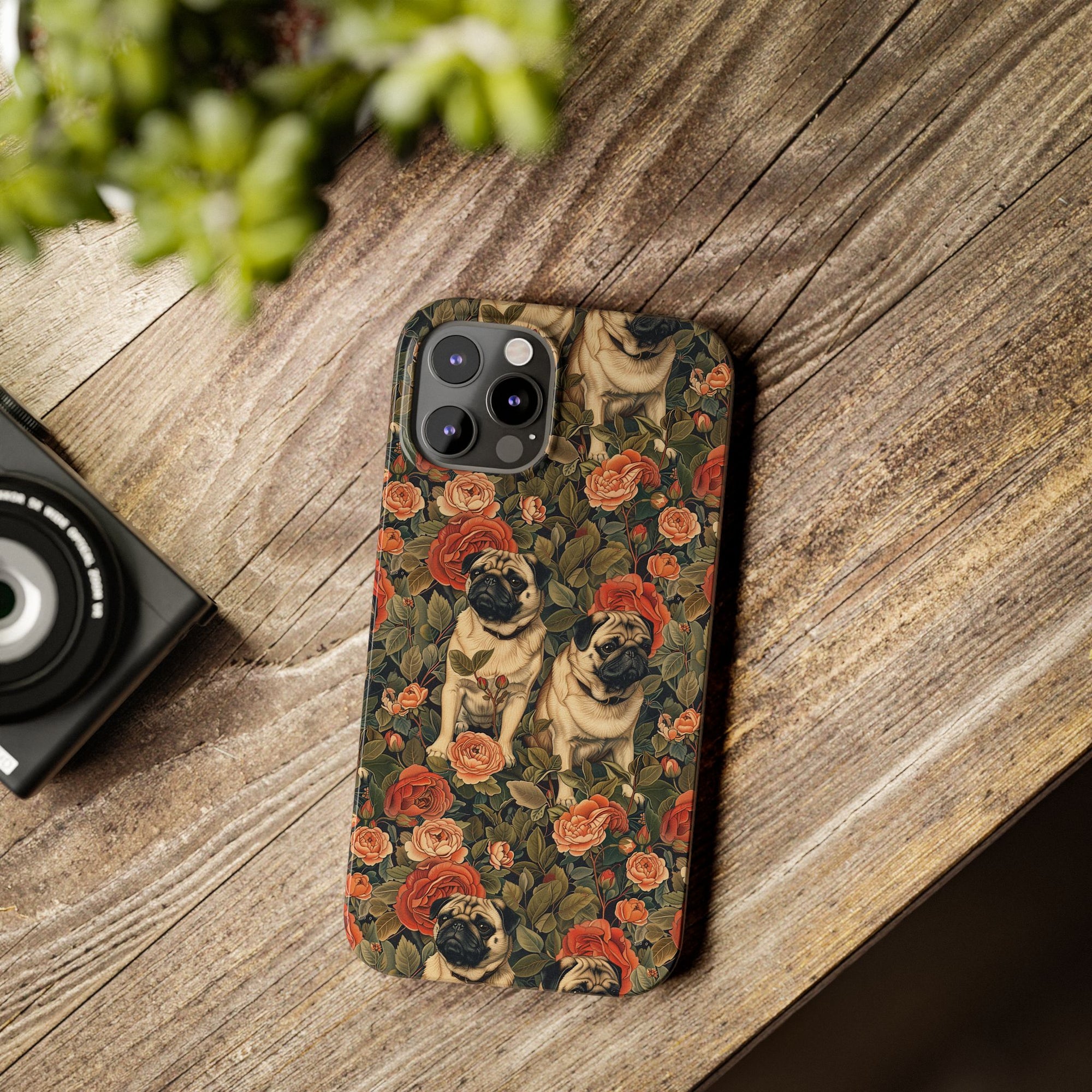 Blooming Pug Paradise Slim Phone Cases