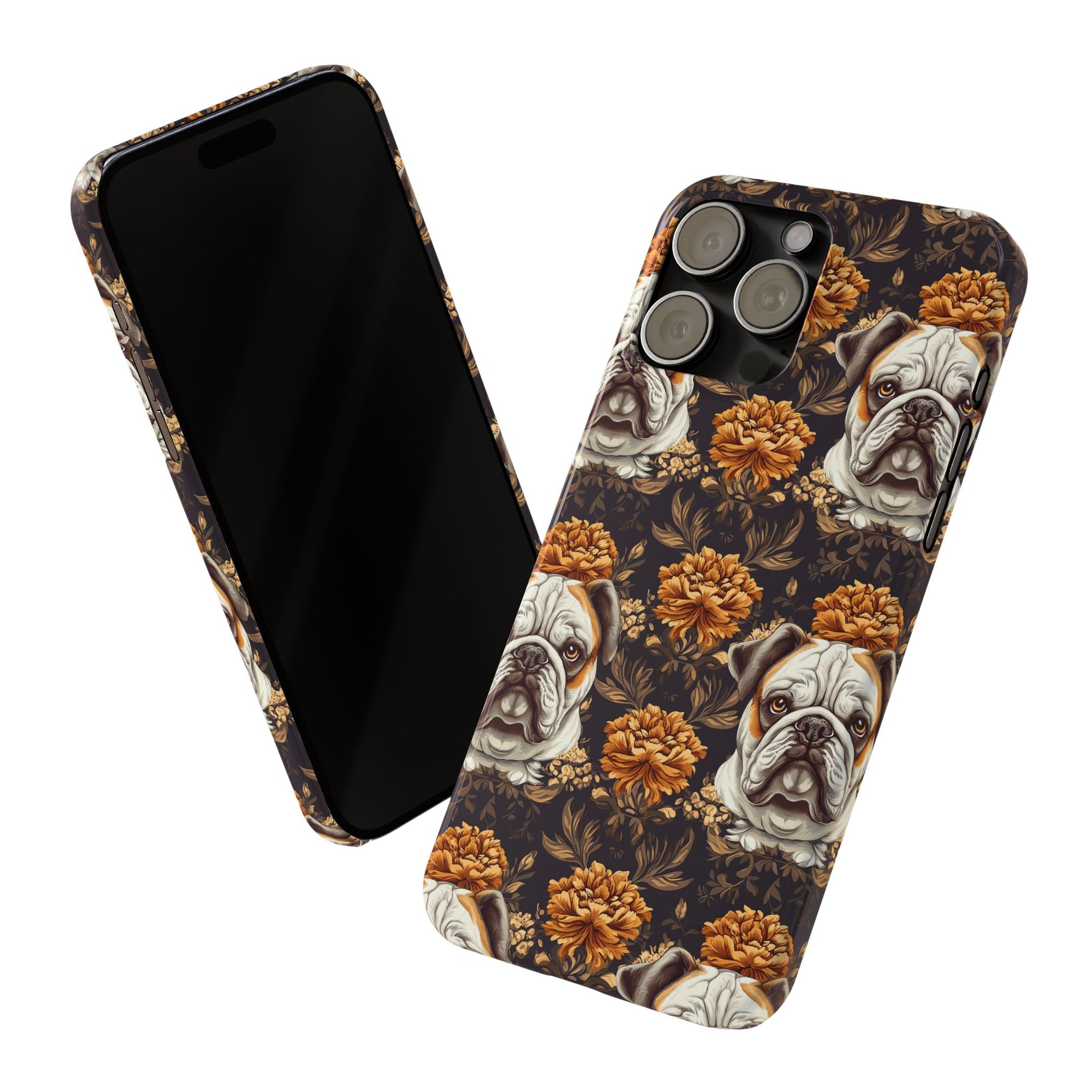 Bloomingly Bulldogistic Bouquet Slim Phone Cases