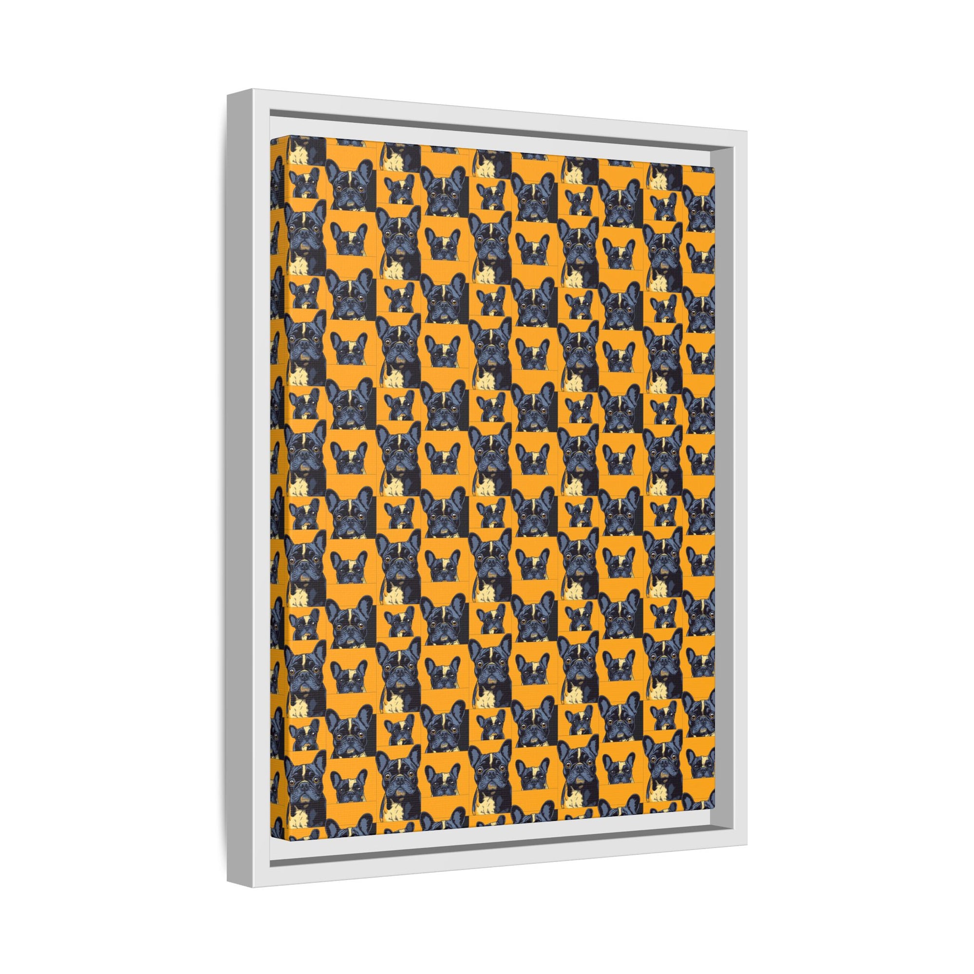 Frenchie Pawsitively Pawsome Peek-a-Boo Perfection Matte Canvas, Framed