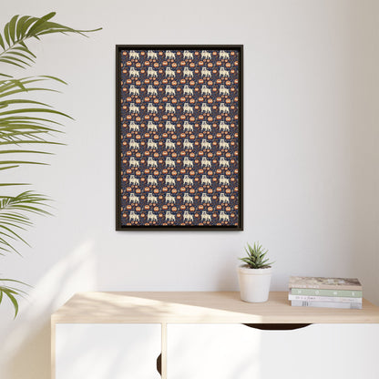 Bulldog Blossom Bonanza Matte Canvas, Framed