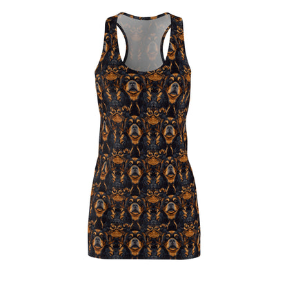 Modern Rottweiler Royalty Women's Racerback Dress