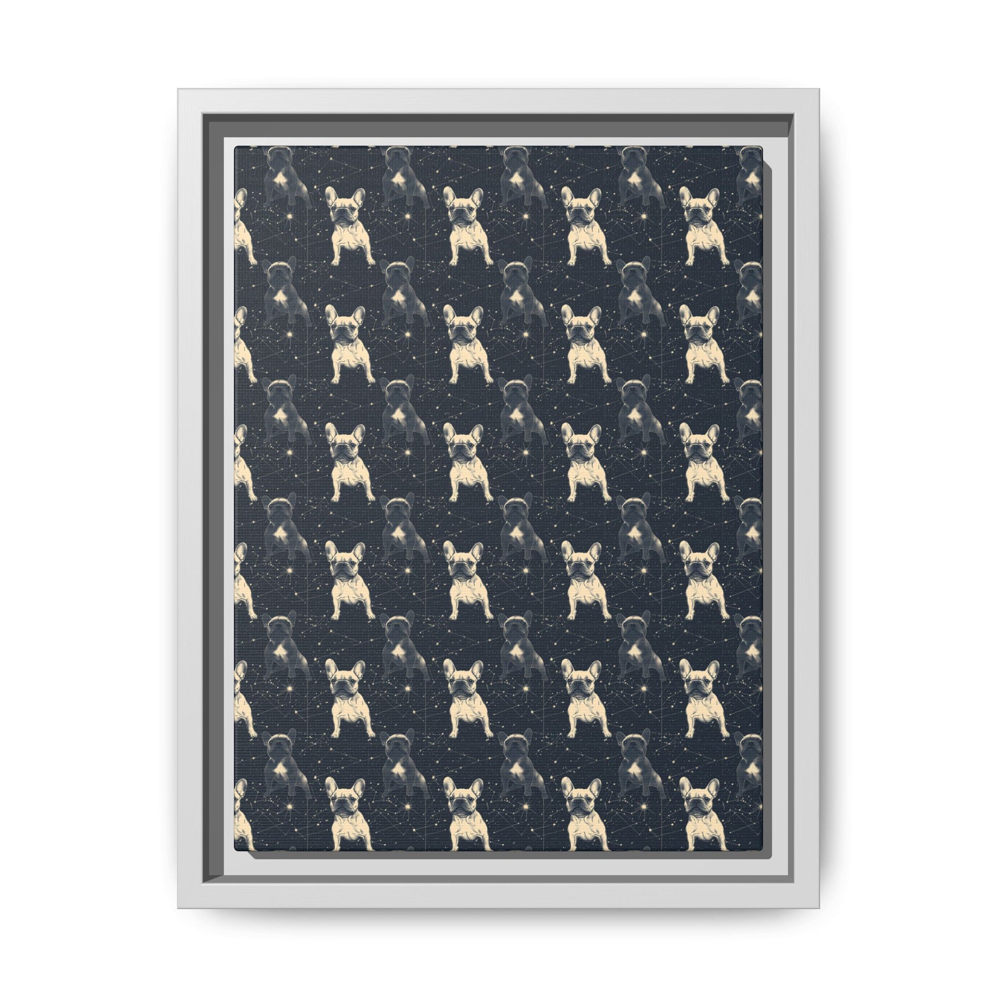 Frenchie Celestial Soar Matte Canvas, Framed