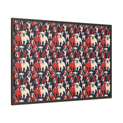 Bulldoggy Bliss Chomper Matte Canvas, Framed