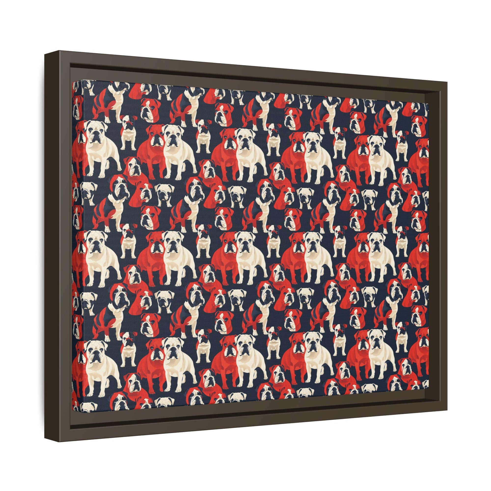 Bulldoggy Bliss Chomper Matte Canvas, Framed