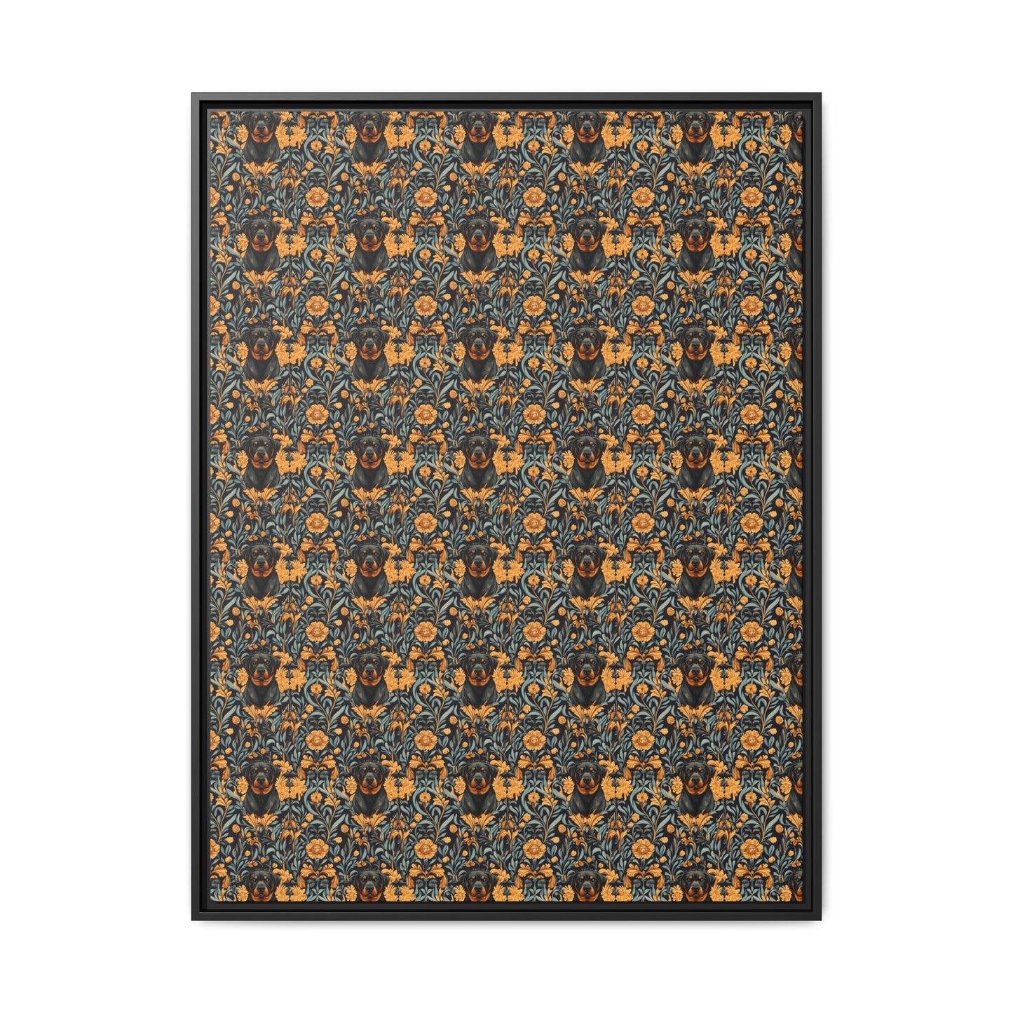 Ruffle Rottie Glamourific Matte Canvas, Framed