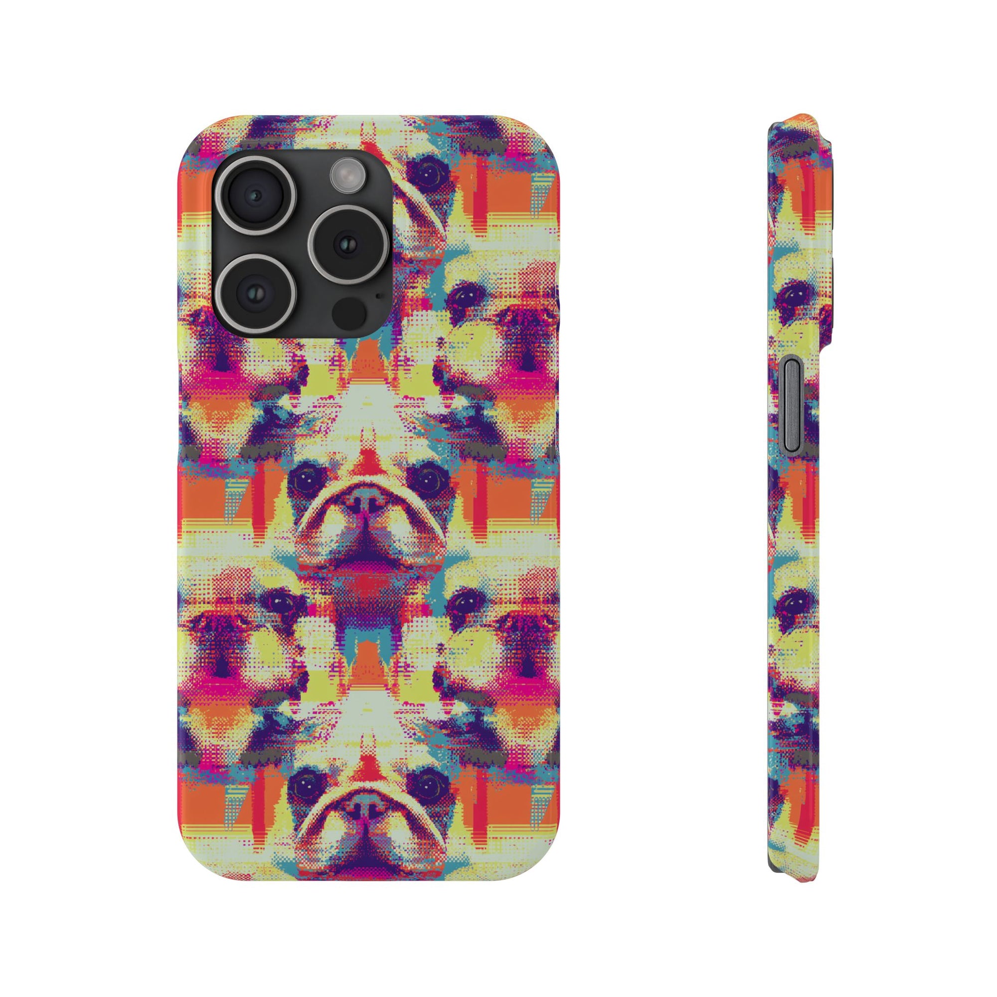 Glitchy Bulldog Blitz Slim Phone Cases