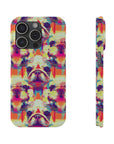 Glitchy Bulldog Blitz Slim Phone Cases