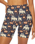 Bulldog Blossom Bonanza High Waisted Yoga Shorts