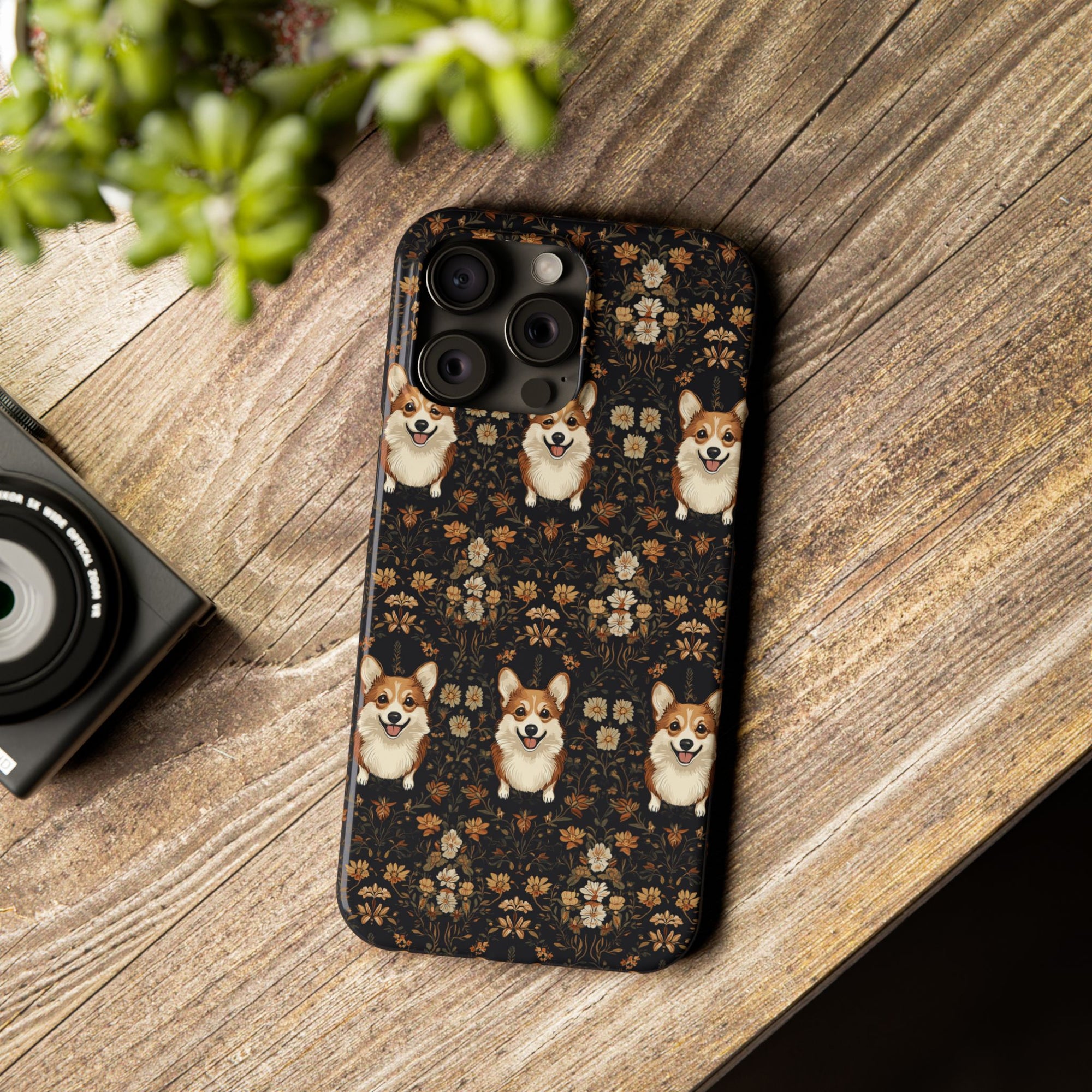 Nighttime Corgi Glow Stride Slim Phone Cases