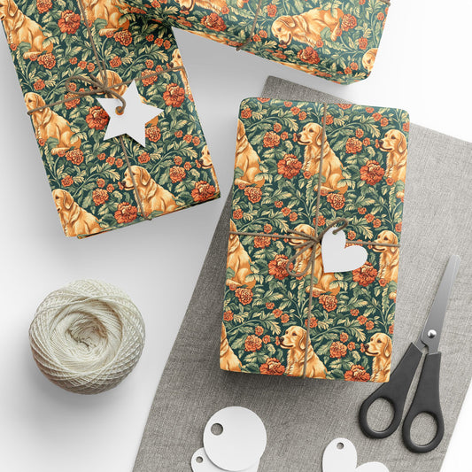 Blooming Goldie Glam Wrapping Paper