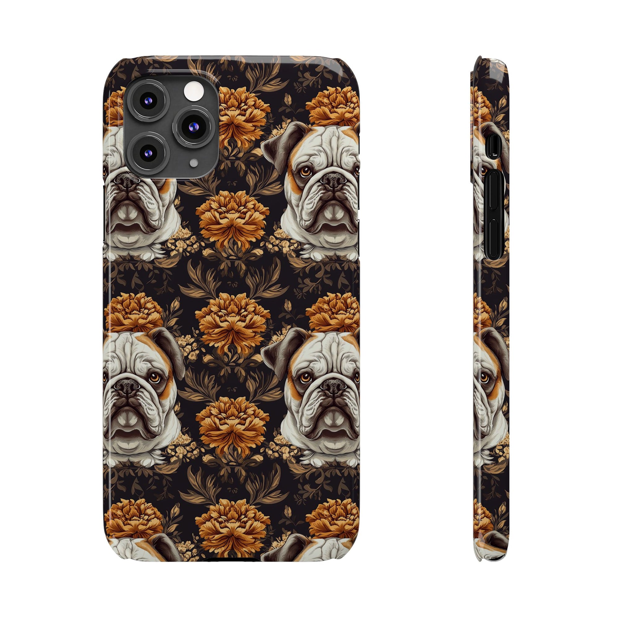 Bloomingly Bulldogistic Bouquet Slim Phone Cases