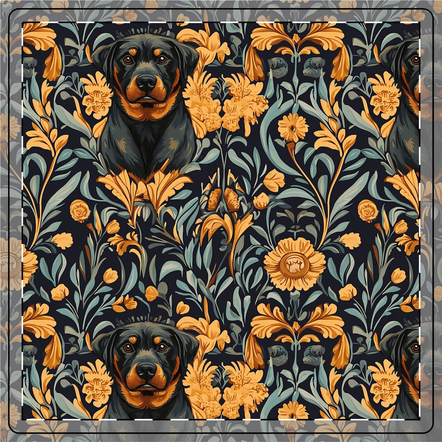 Ruffle Rottie Glamourific Ceramic Coaster