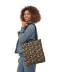 Dazzling Dachsund Blossoms & Foliage Canvas Tote Bag