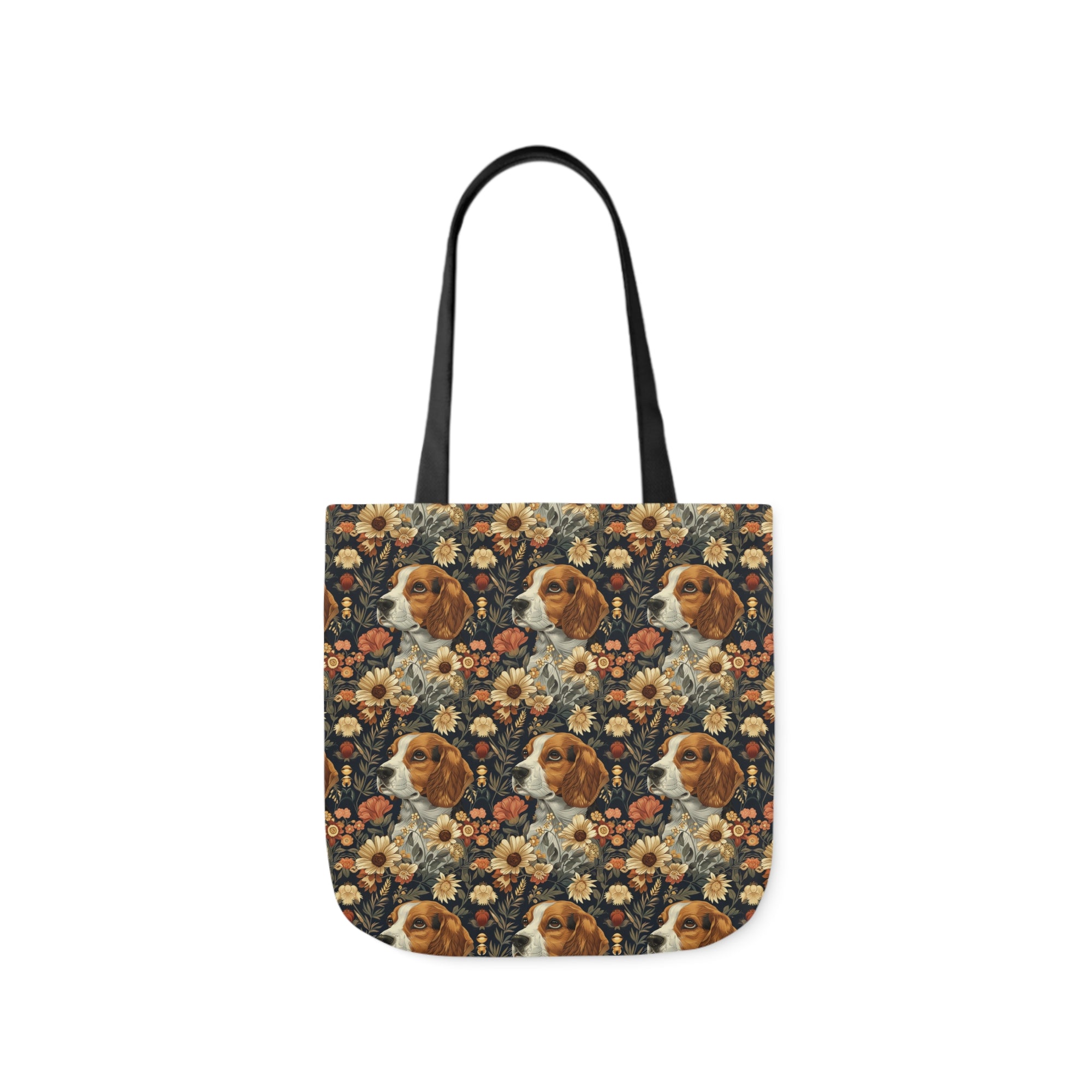 Beagle Blossoms Canvas Tote Bag