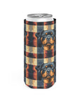 Pawsome Rottweiler Royalty Plaid Slim Can Cooler