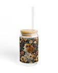 Beagle Blossoms Sipper Glass