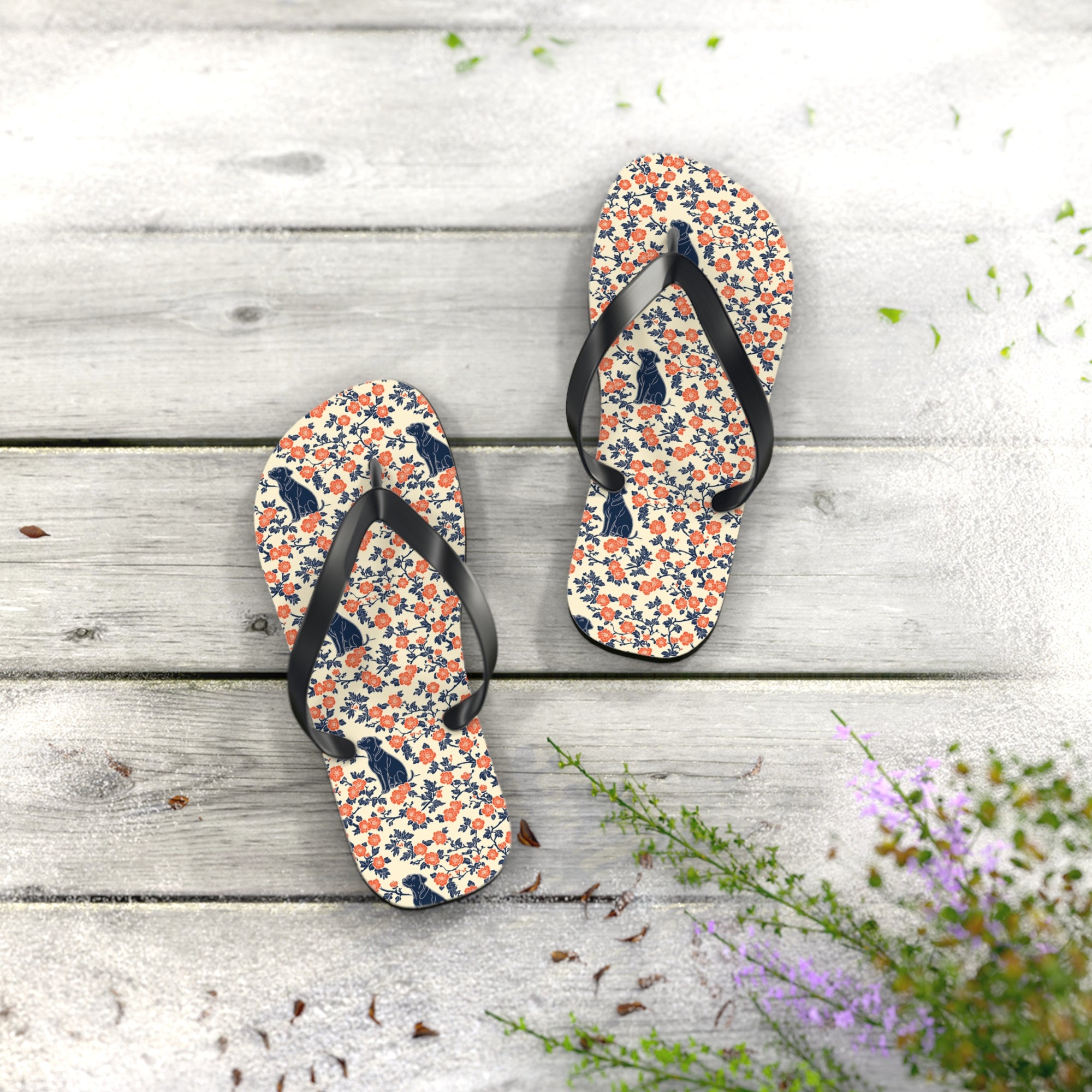 Bloomiful Lab Bouquet Flip Flops