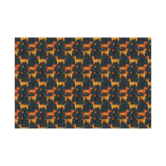 Dapper Dachshund Noir Glow Gift Wrap Papers