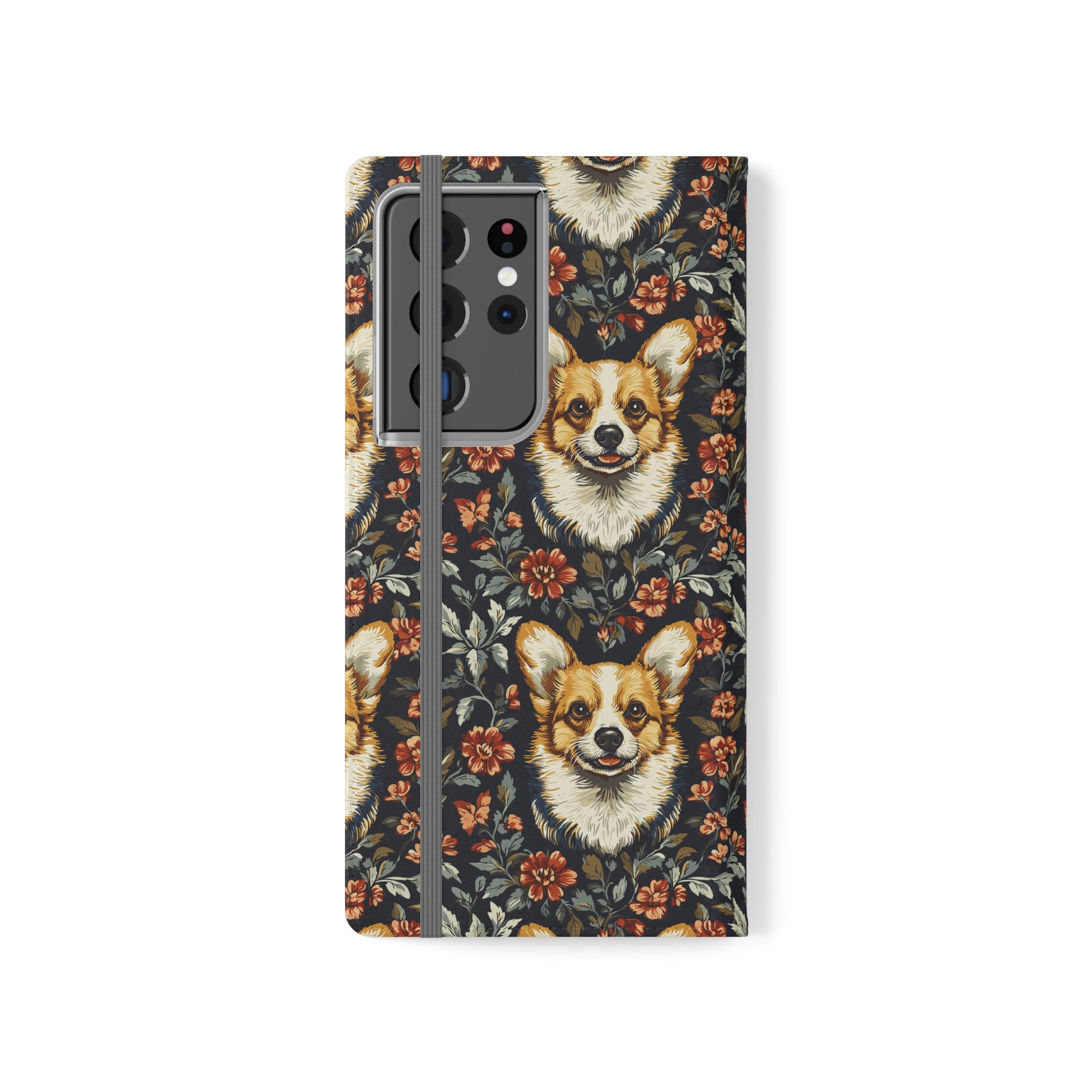 Floofy Corgi Blossom Blast Flip Cases