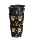 Nighttime Corgi Glow Stride Stainless Steel Travel Mug