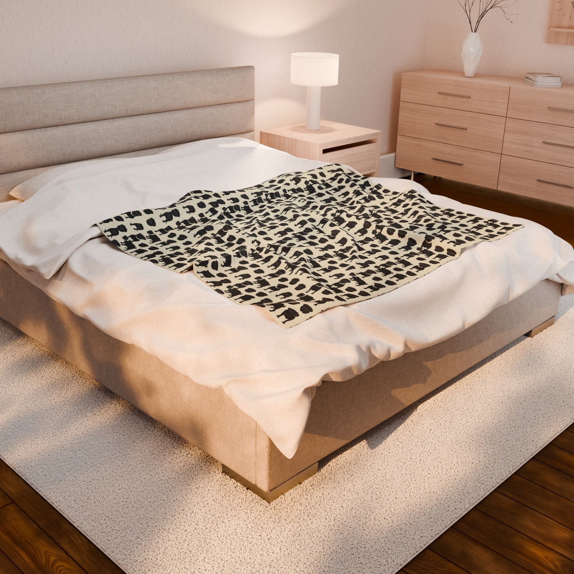 Puggie Pout Perfection Velveteen Plush Blanket