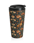 Dazzling Dachsund Blossoms & Foliage Stainless Steel Travel Mug