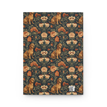 Dazzling Dachsund Blossoms & Foliage Hardcover Journal Matte