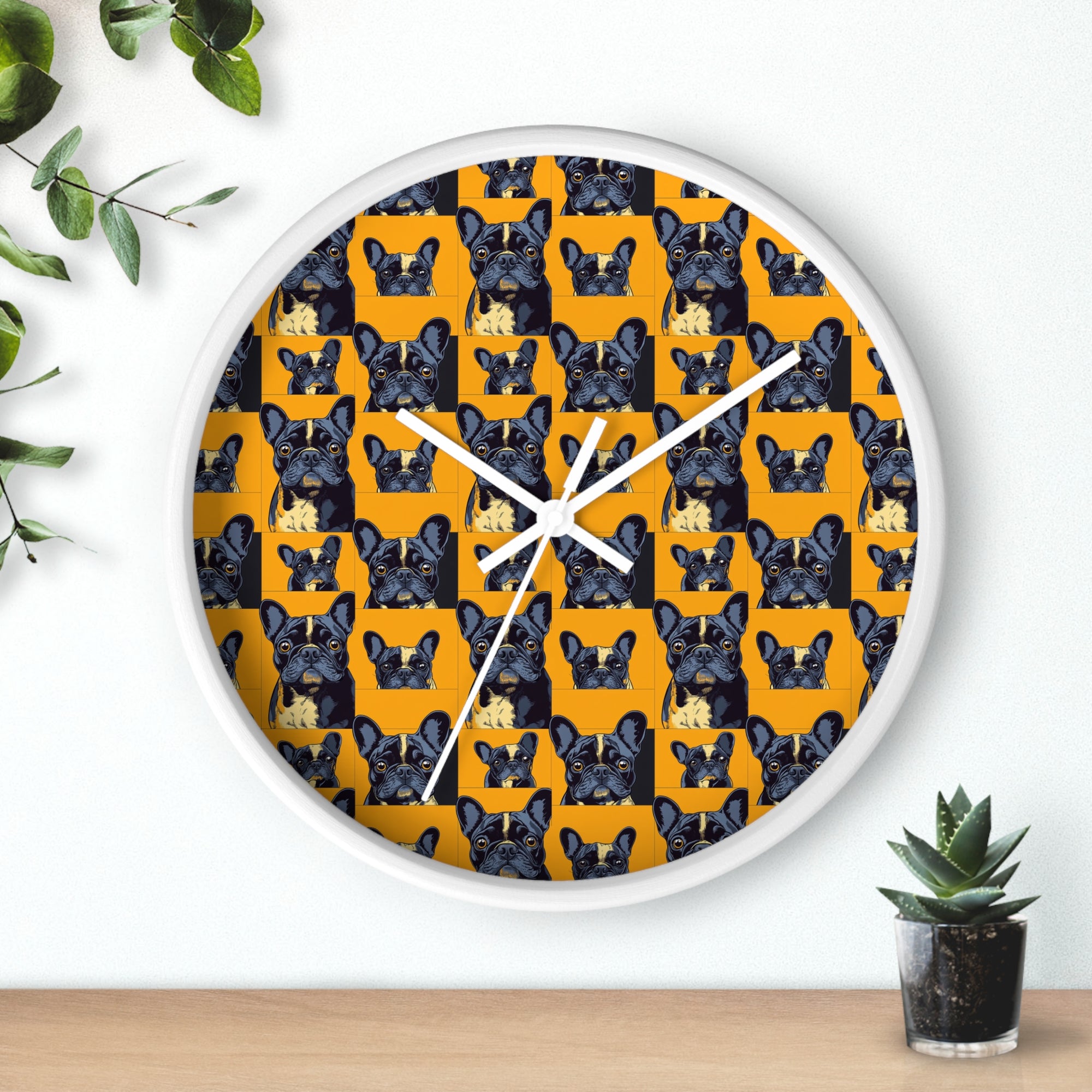 Frenchie Pawsitively Pawsome Peek-a-Boo Perfection Wall Clock