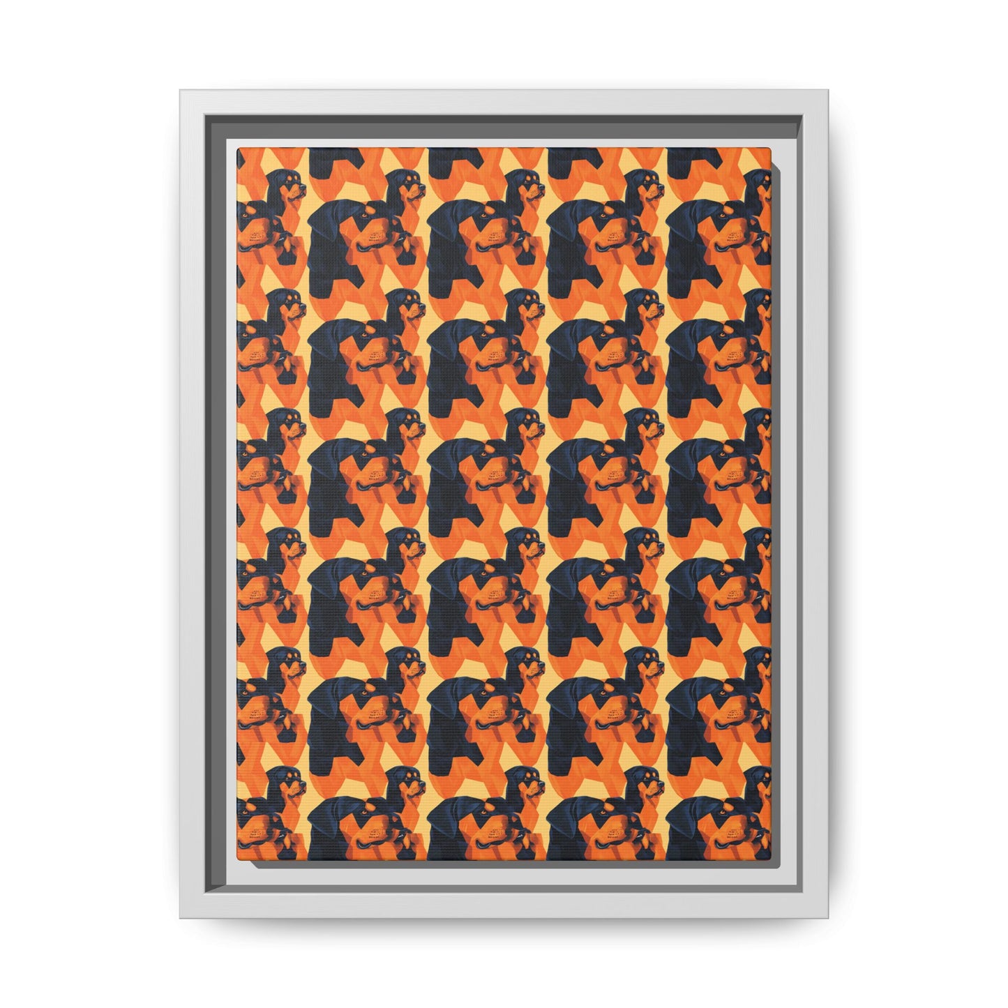 Rottweiler Chic Pawsitivity Matte Canvas, Framed