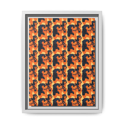 Rottweiler Chic Pawsitivity Matte Canvas, Framed