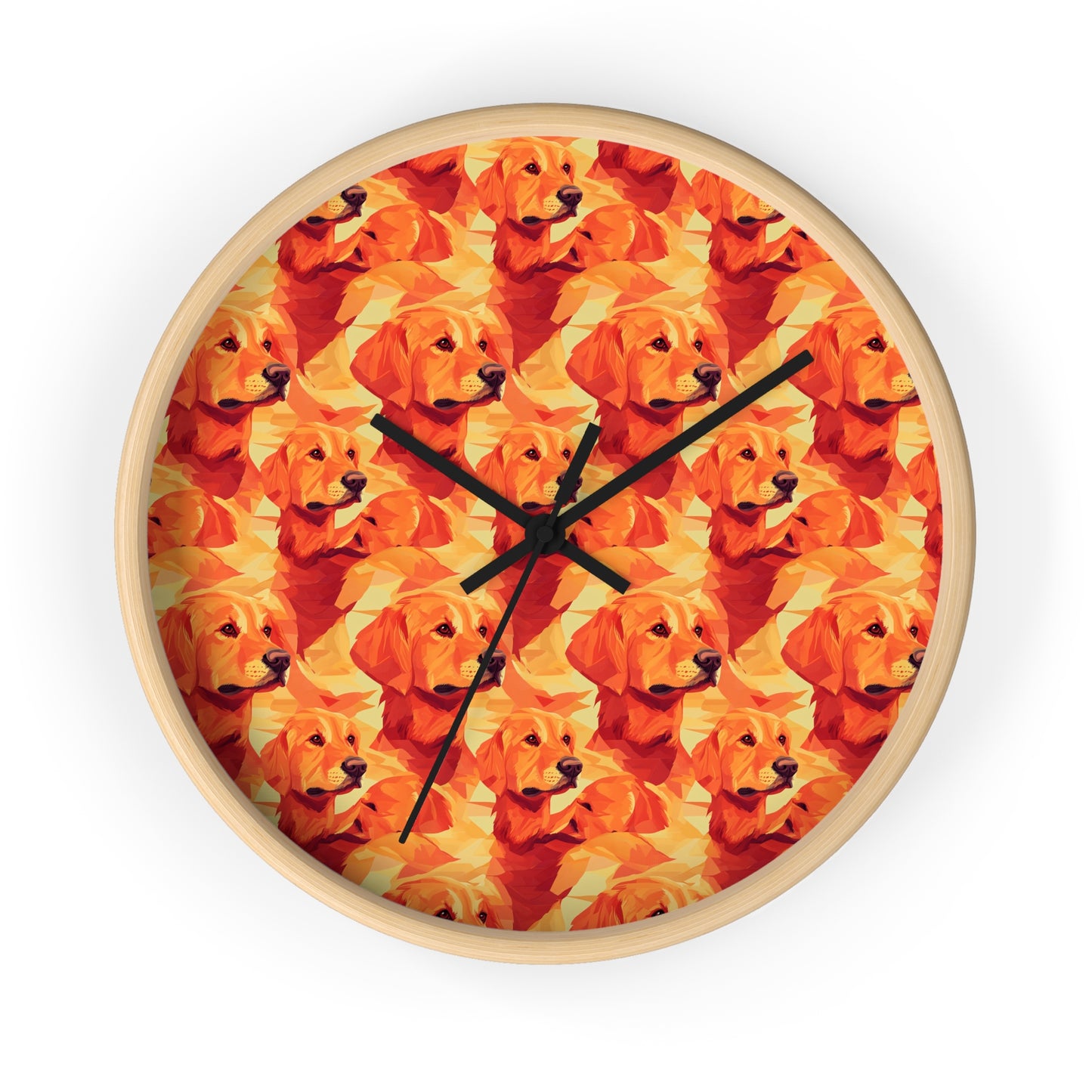 Golden Glamour Paws Wall Clock