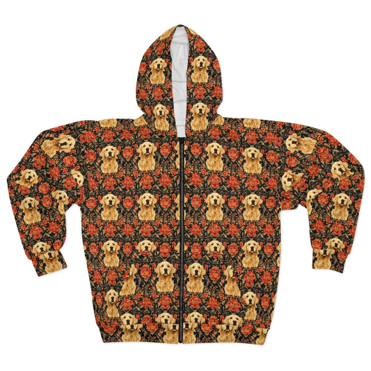 Golden Pawsatronic Tapestry Unisex Zip Hoodie