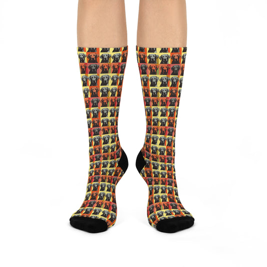 Whimsical Warhol Labrador Cushioned Crew Socks