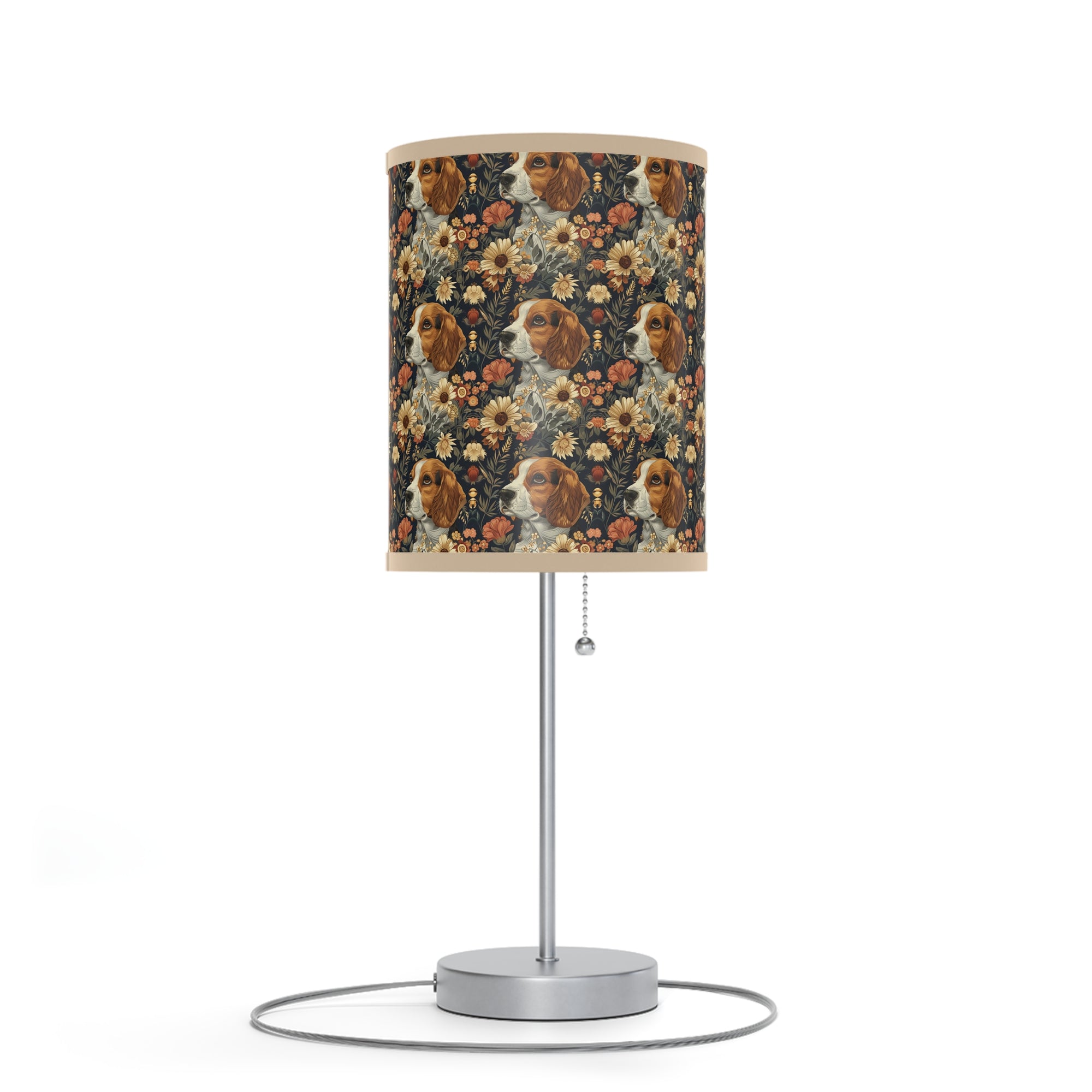 Beagle Blossoms Lamp on a Stand