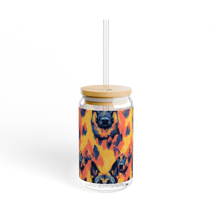 Impressionistic German Shepherds Sipper Glass